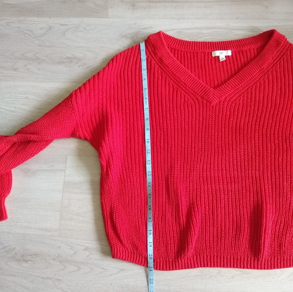 BP Wide V Neck or One Shoulder Cotton Sweater, Loose Slouchy Sleeves, Medium - Picture 8 of 9